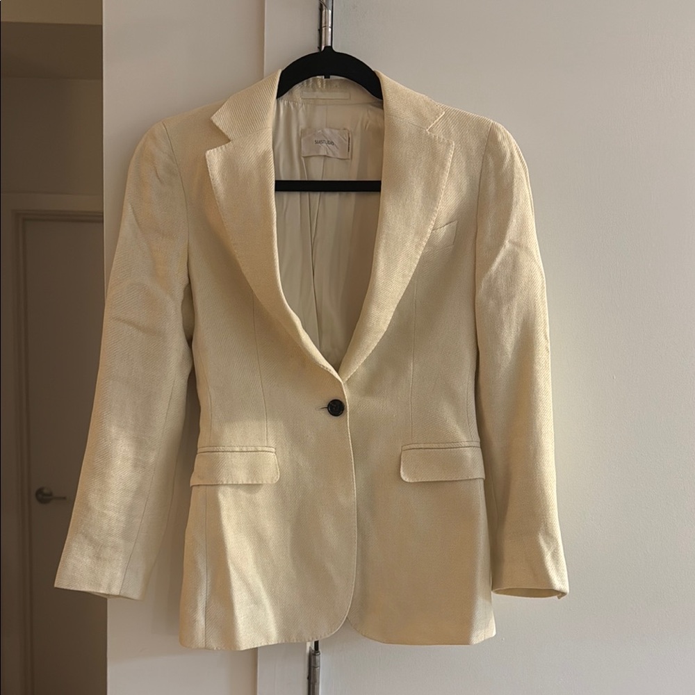 Suistudio Ivory Textured Blazer